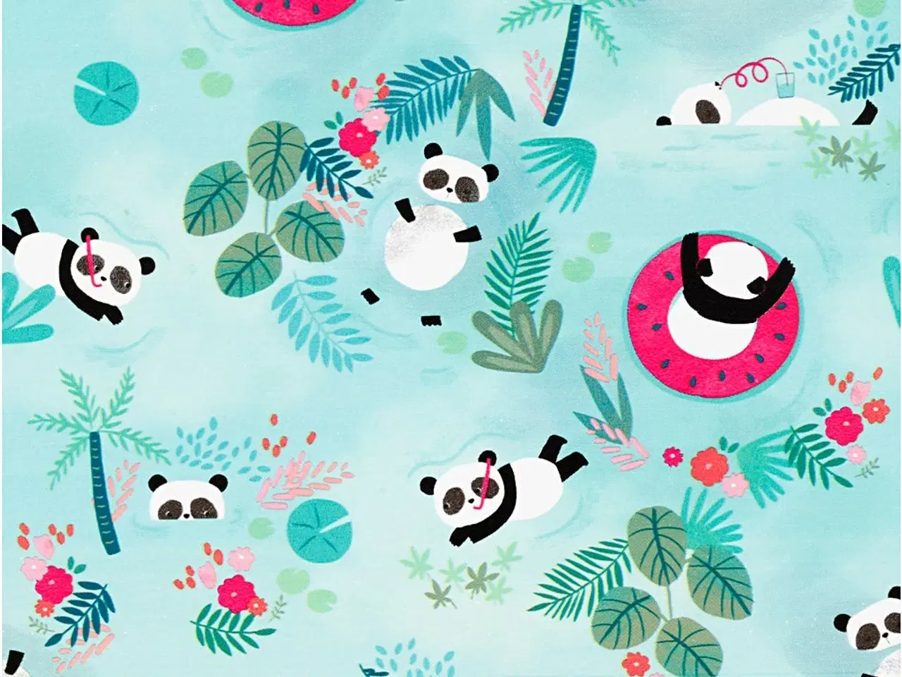 Billede 1 - Gavepapir med Pandaer - 50 cm x 100 m, 80 g