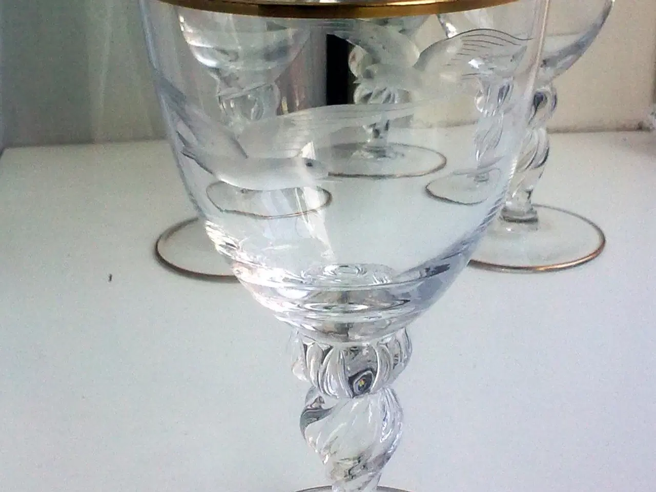 Billede 2 - Måge fugl slibning på vinglas DANMARK