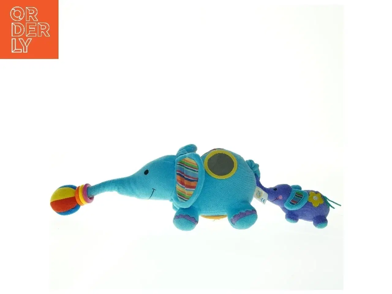 Billede 3 - Blå elefant plys legetøj med baby (str. Totallængde. 53 cm)