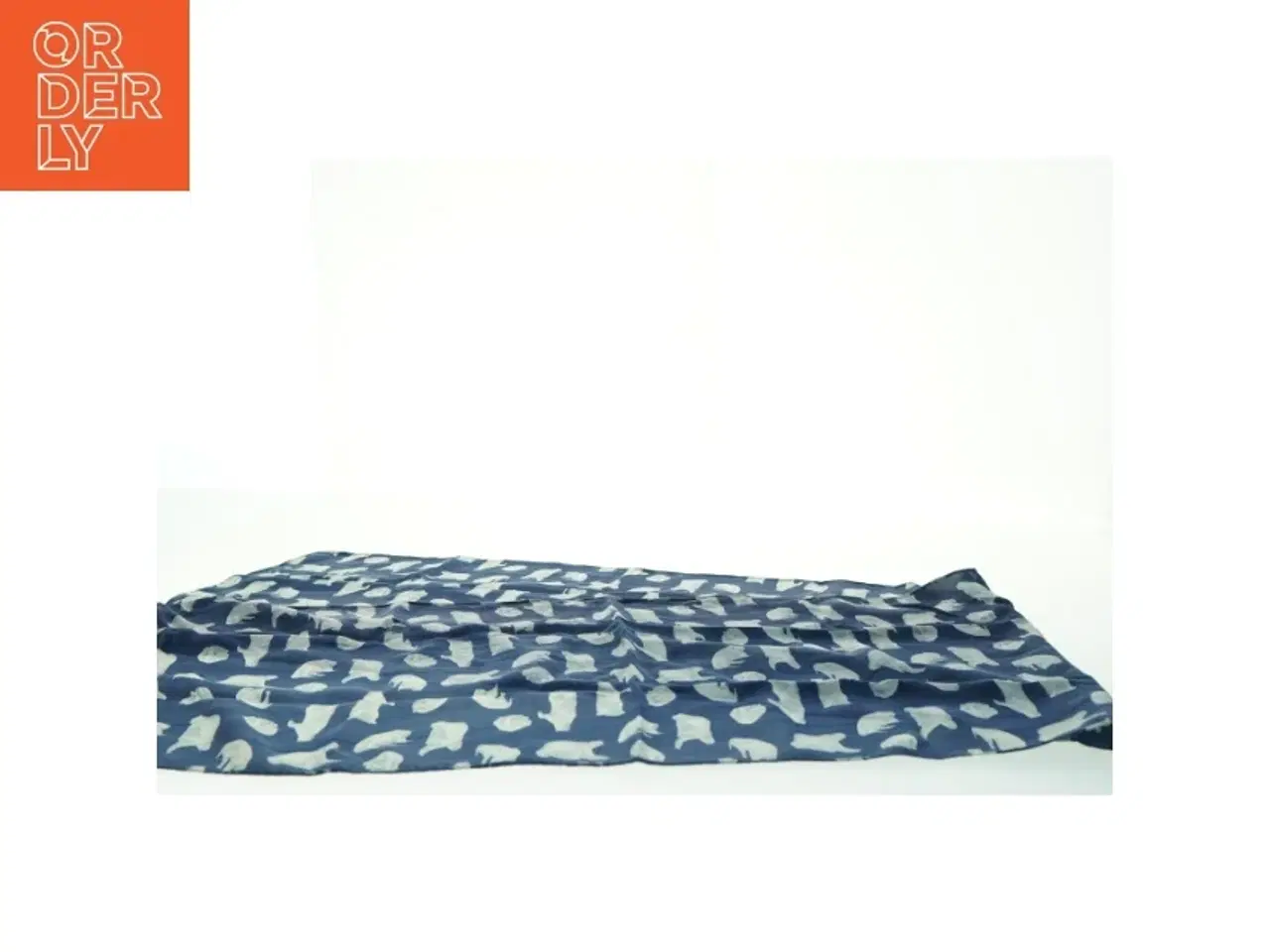 Billede 5 - Charlotte Sparre Blåt Silke tørklæde med isbjørn mønster (str. 34x153 cm)