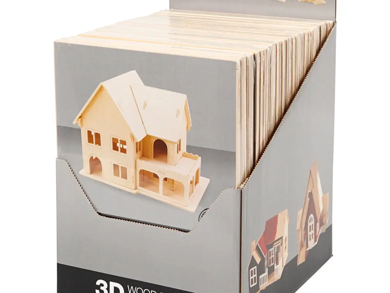 Billede 1 - 3D Konstruktionsfigur i Lyst Træ - 24 Dele