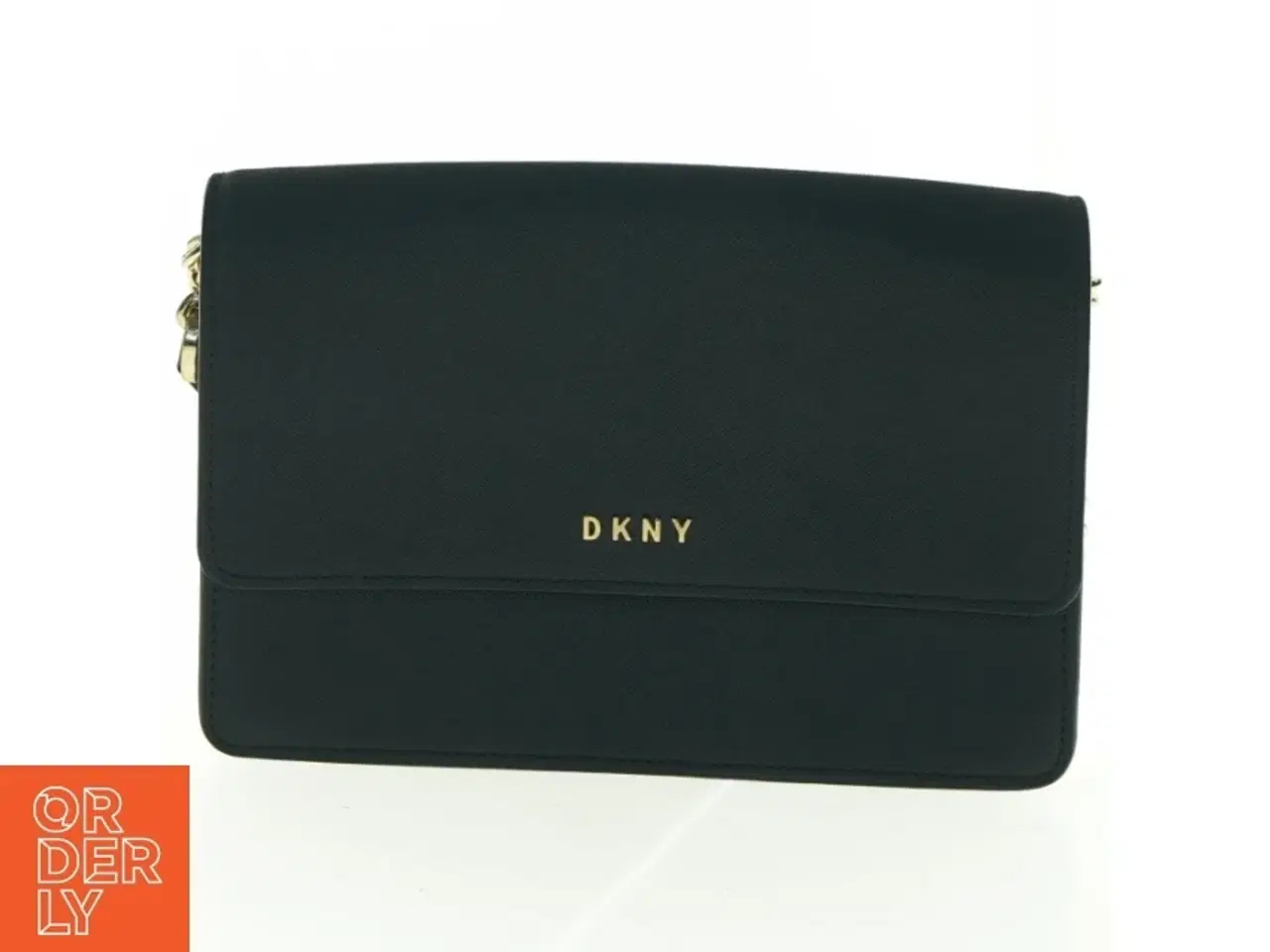 Billede 4 - Sort skuldertaske med guldkæde fra DKNY (str. 22 x 14 cm)