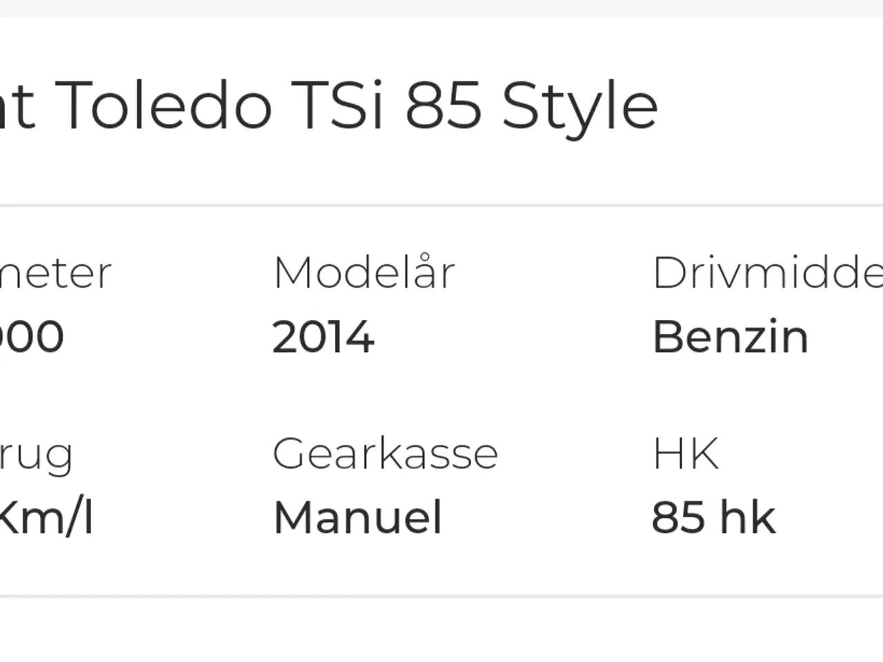 Billede 1 - Seat Toledo TSi 85 style 