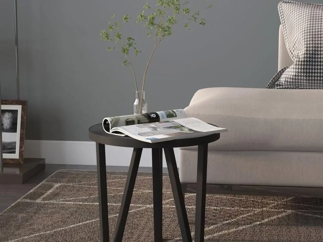 Billede 1 - Sidebord Ø35 cm MDF sort