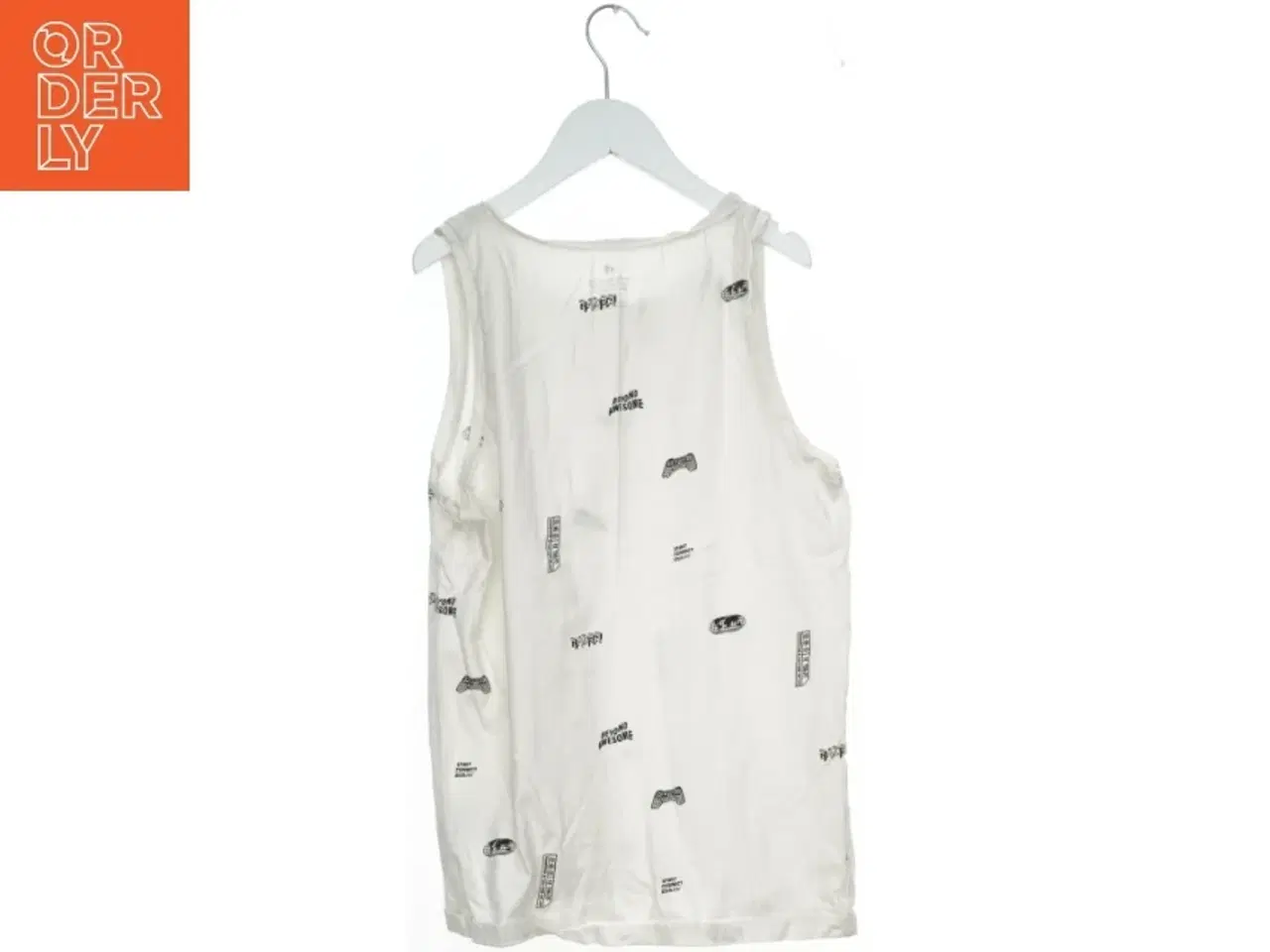 Billede 2 - Hvid tanktop med motiver fra H&M (str. 164)