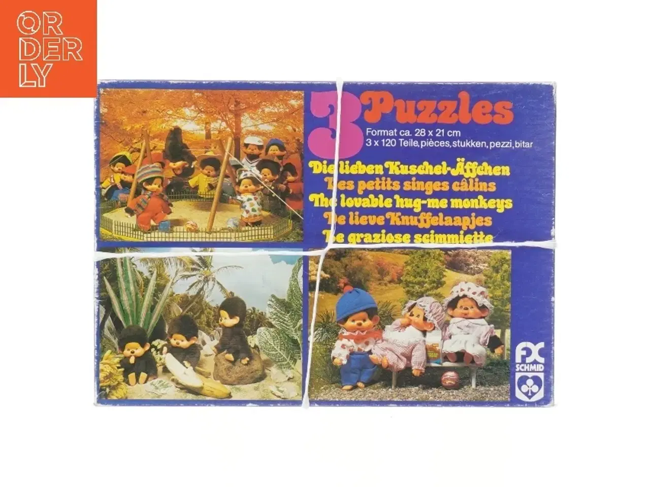 Billede 1 - Vintage Bølle bamse Sæt med 3 puslespil (str. 28x21 cm)