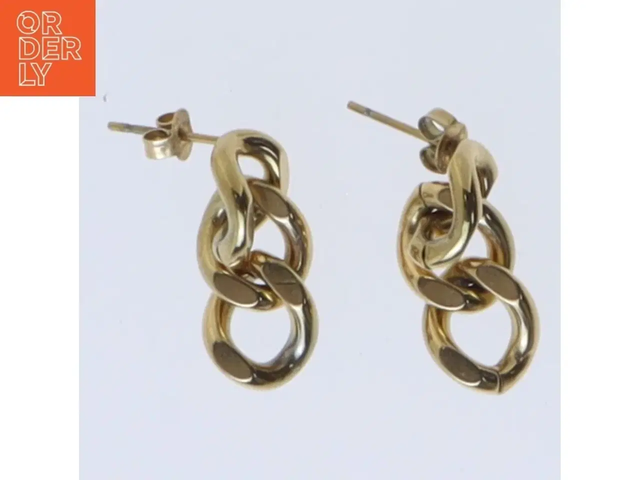 Billede 1 - Guld-belagte øreringe (str. 2,5 cm)