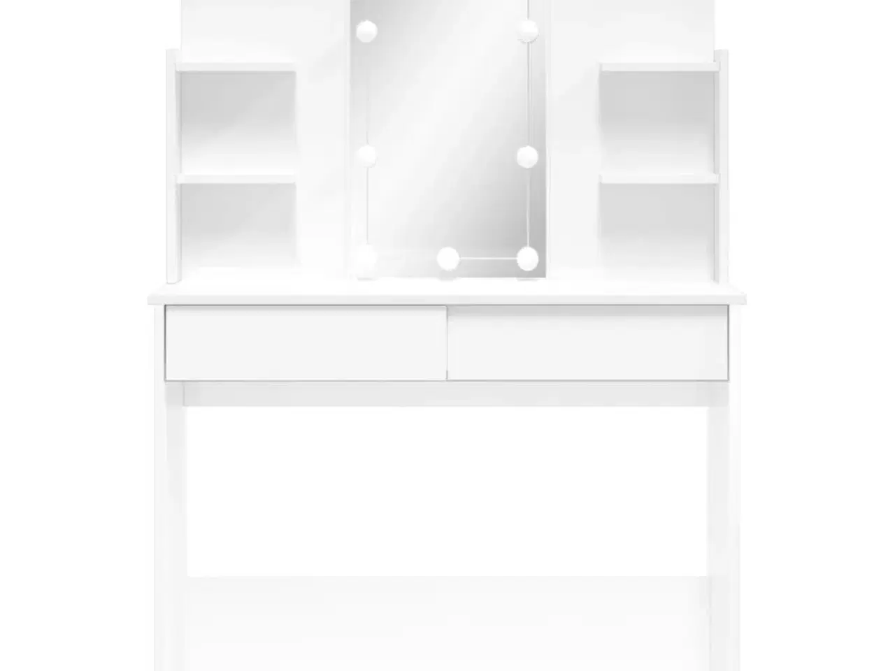 Billede 5 - Makeupbord med LED-lys 96x40x142 cm hvid højglans