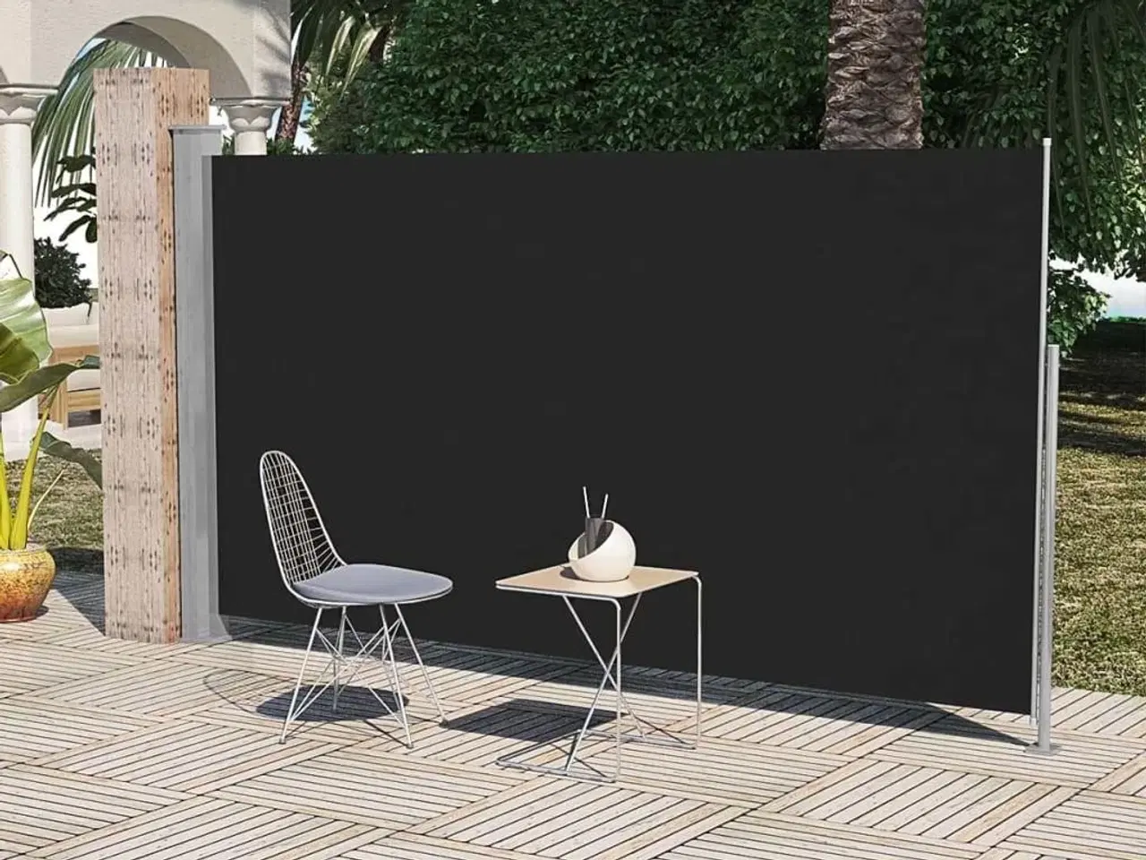 Billede 1 - Sidemarkise til terrasse 160x300 cm sort