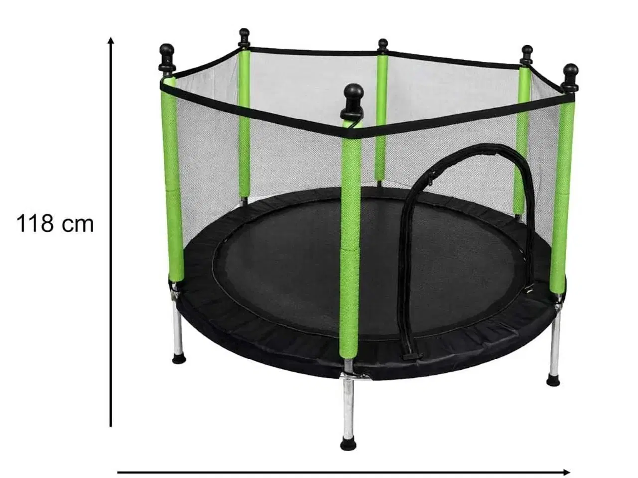 Billede 9 - Børnetrampolin 140 cm med sikkerhedsnet – grøn