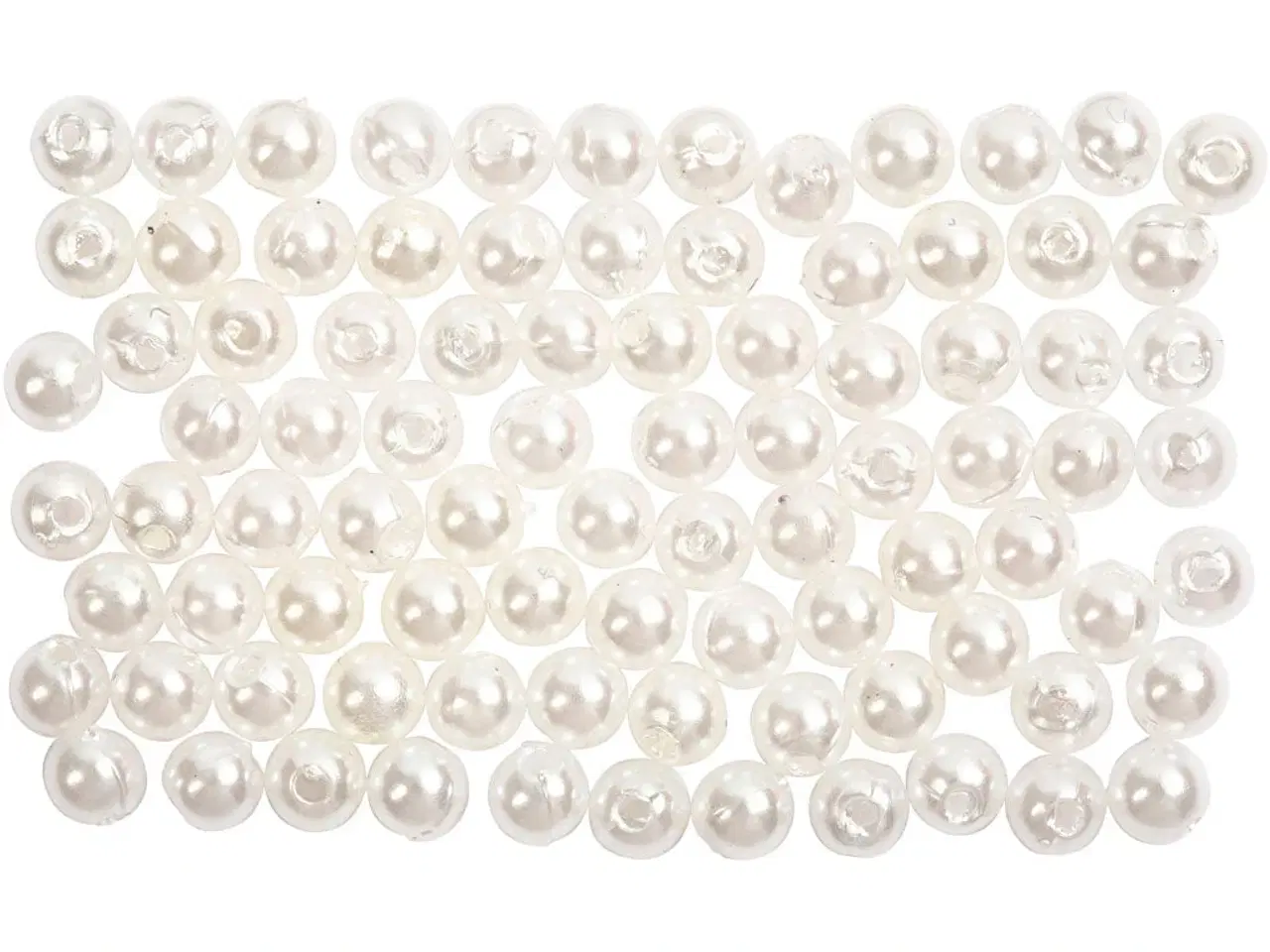 Billede 1 - Voksperler, diam. 4 mm, hulstr. 0,7 mm, perlemor, 150stk./ 1 pk.