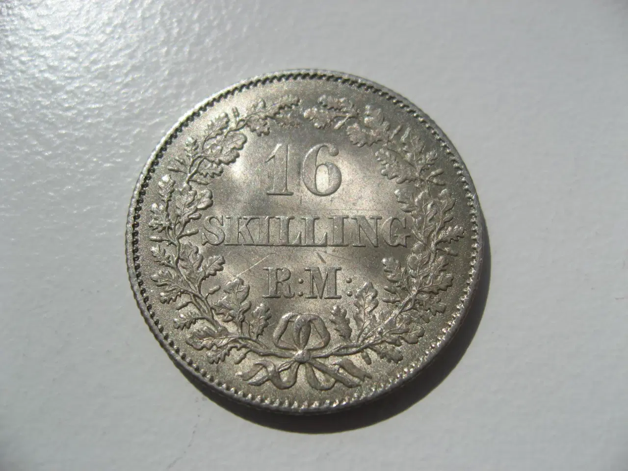 Billede 2 - Smuk 16 Skilling 1857, bedre årstal