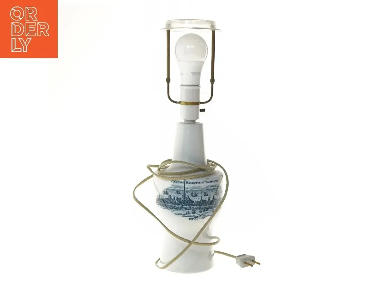 Billede 1 - Bordlampe med porcelænsfod fra Royal Copenhagen (str. 45 cm)