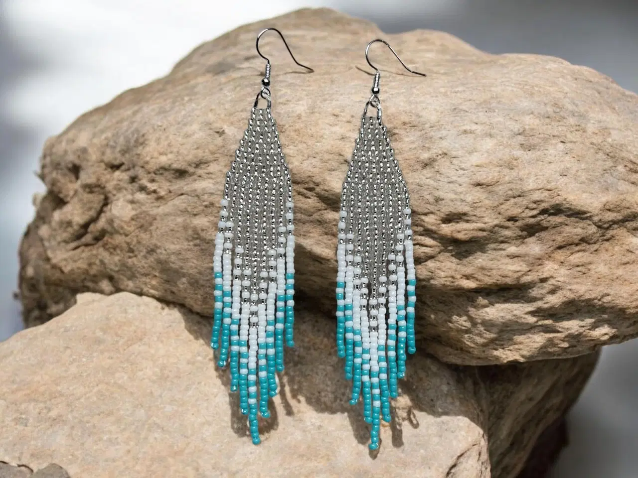 Billede 1 - Grønlandske øreringe, håndlavede 