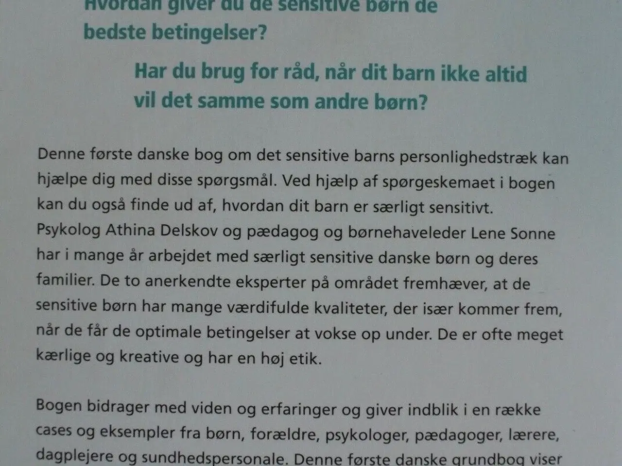 Billede 2 - sensitive børn, af athina delskov og lene sonne, e