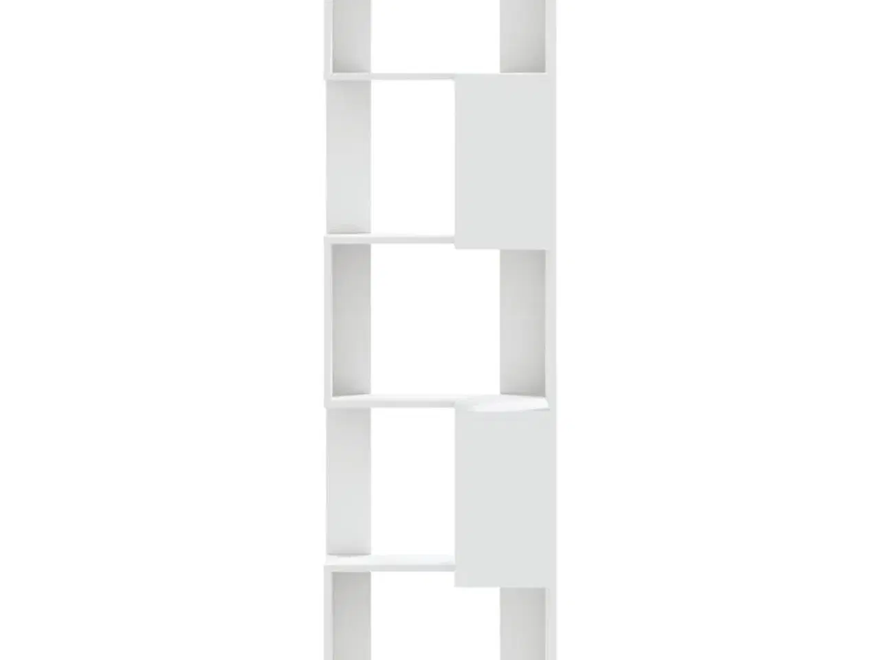 Billede 4 - Bogreol til hjørne 50x50x179 cm 5 hylder konstrueret træ hvid