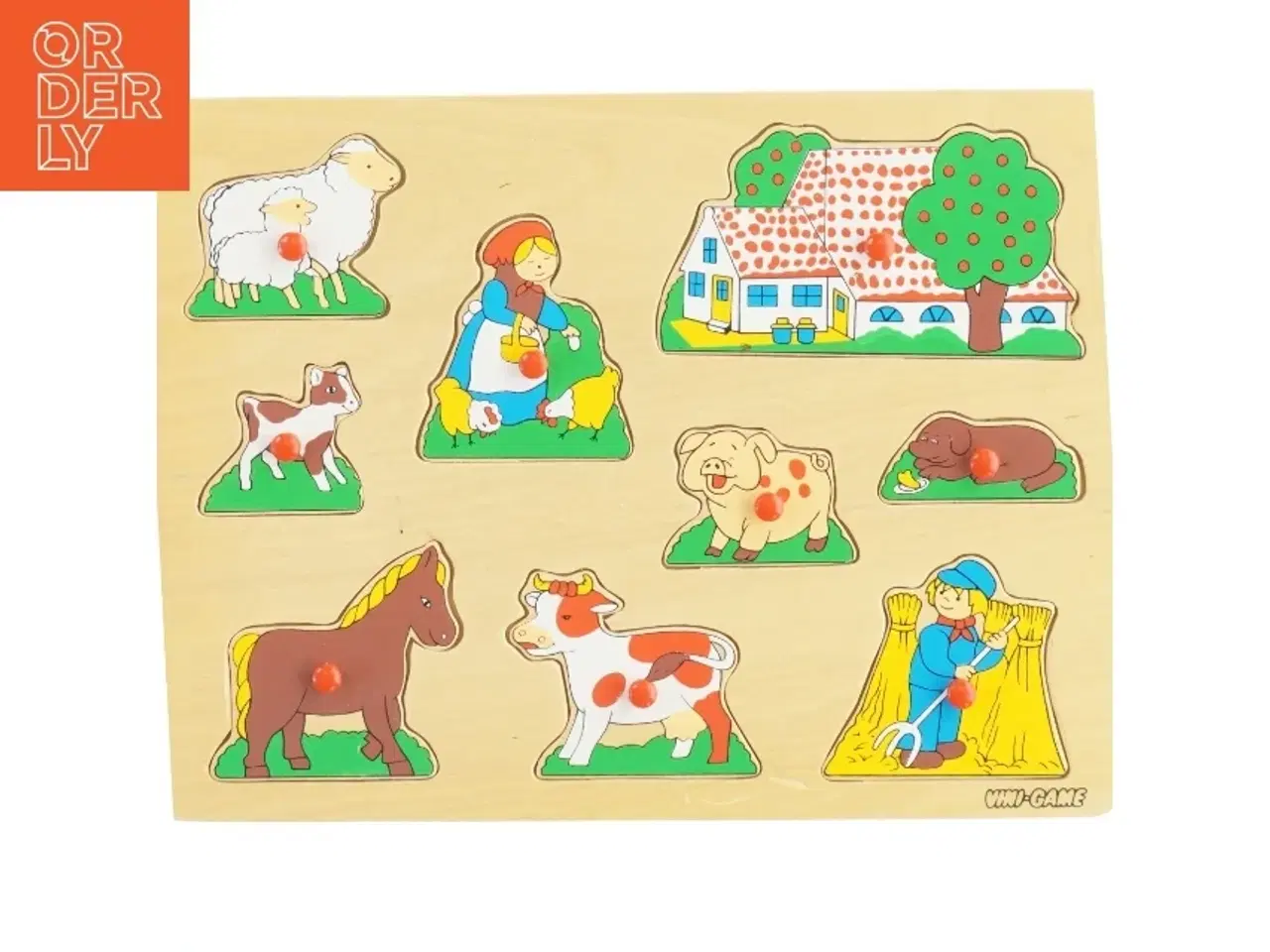 Billede 1 - Træpuslespil med bondegårdstema fra Vini-game (str. 30x22 cm)