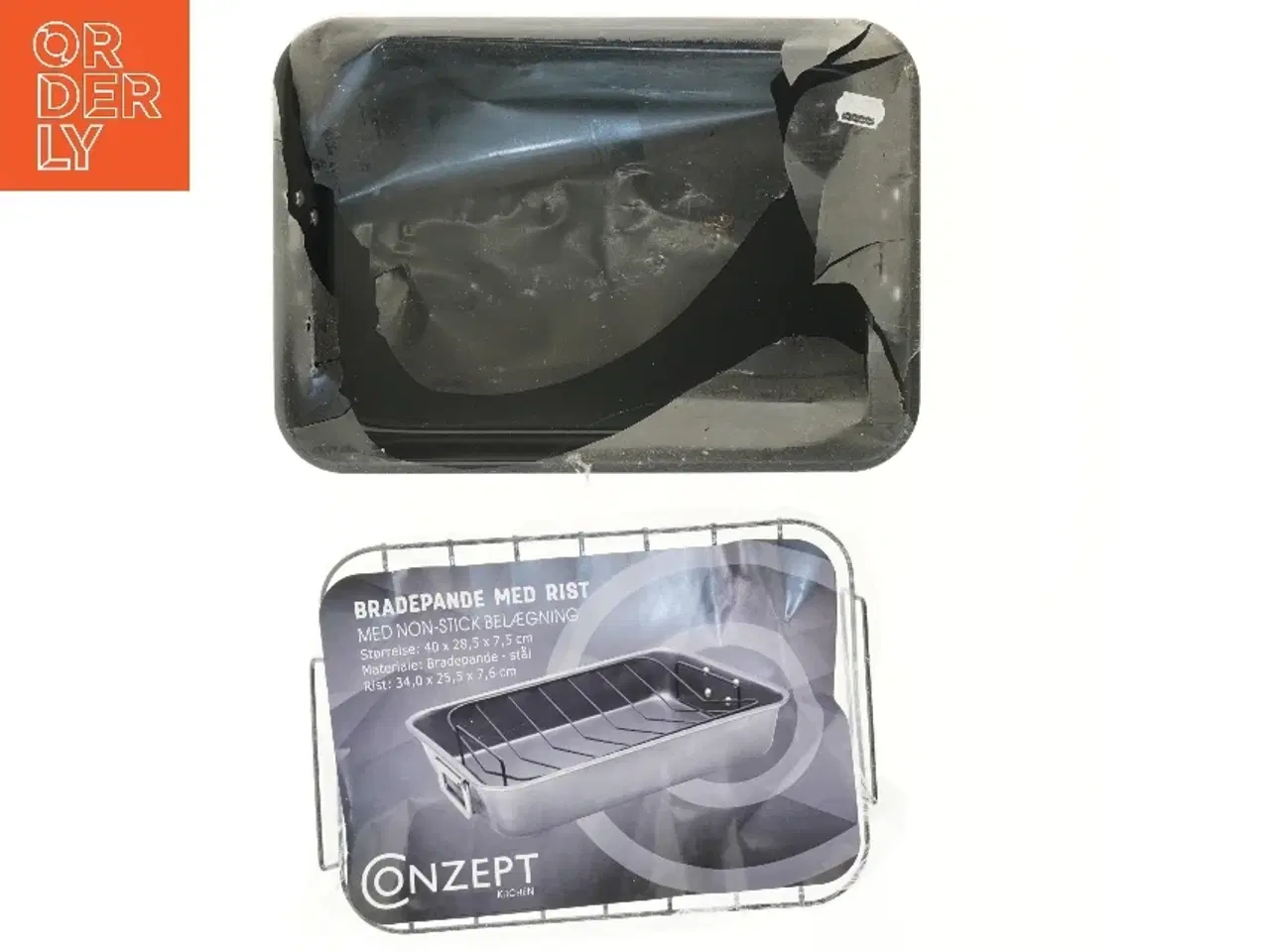 Billede 1 - Bradepande med rist fra Conzept (str. 40x28,5x7,5 cm)