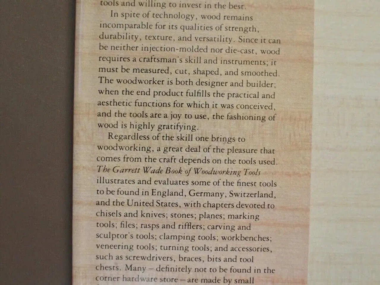 Billede 3 - the garrett wade book of woodworking tools, by gar