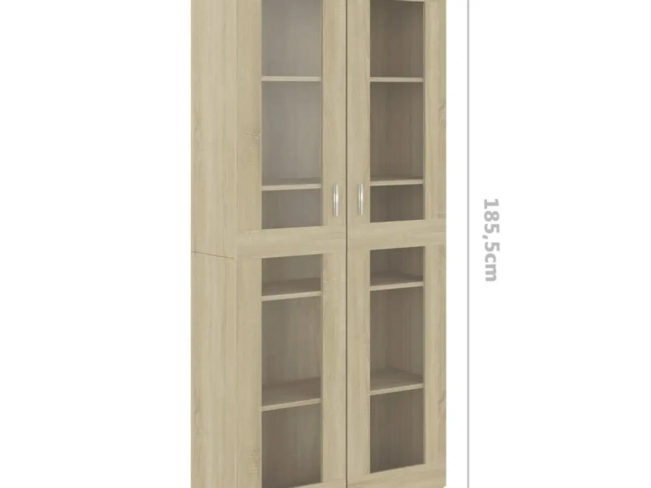 Billede 7 - Vitrineskab 82,5x30,5x185 cm konstrueret træ sonoma-eg