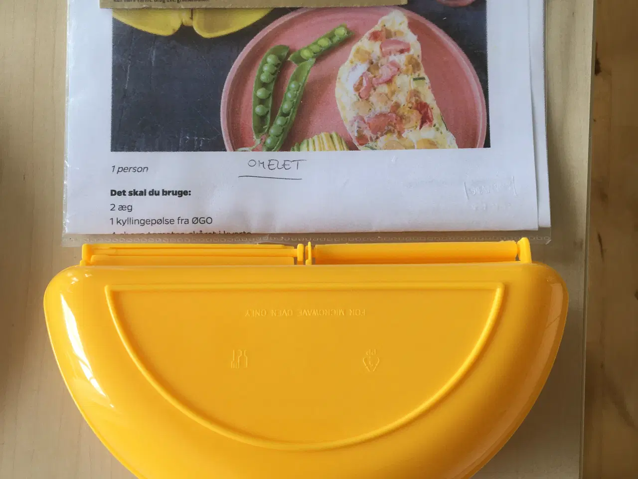 Billede 2 - Omelet/røræg-plastskål til mikroovnsbrug. Nemt