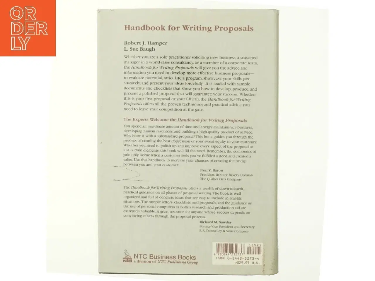 Billede 3 - Handbook for Writing Proposals af Robert J. Hamper, L. Sue Baugh (Bog)