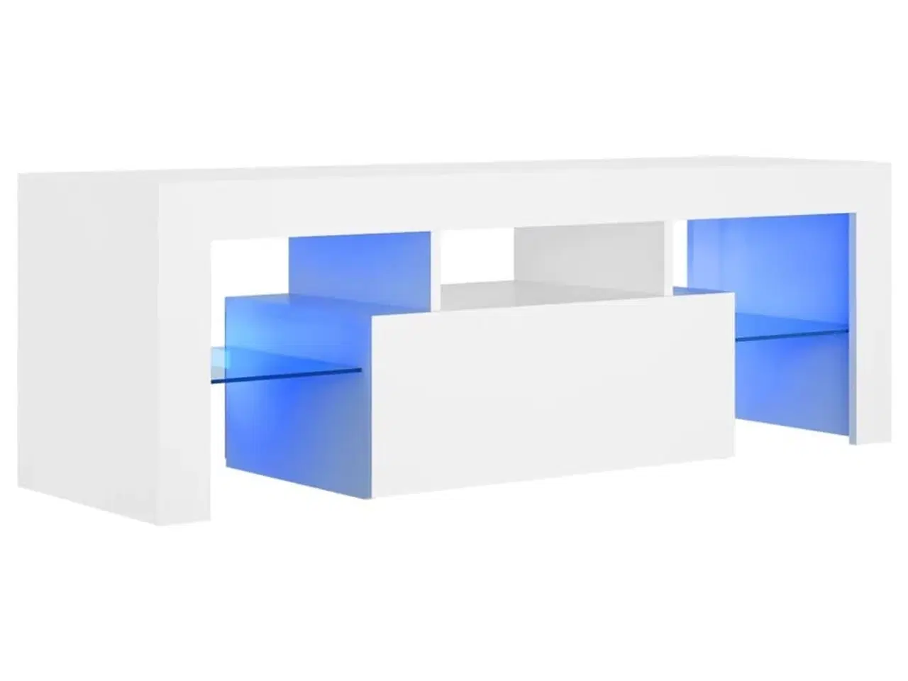 Billede 2 - Tv-skab med LED-lys 120x35x40 cm hvid