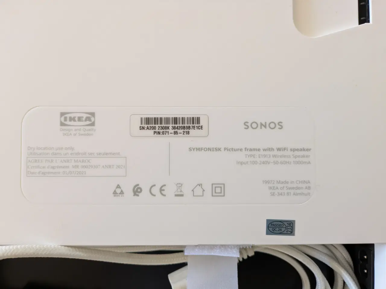 Billede 4 - Symfonisk billedramme, wi-fi højtaler, hvid