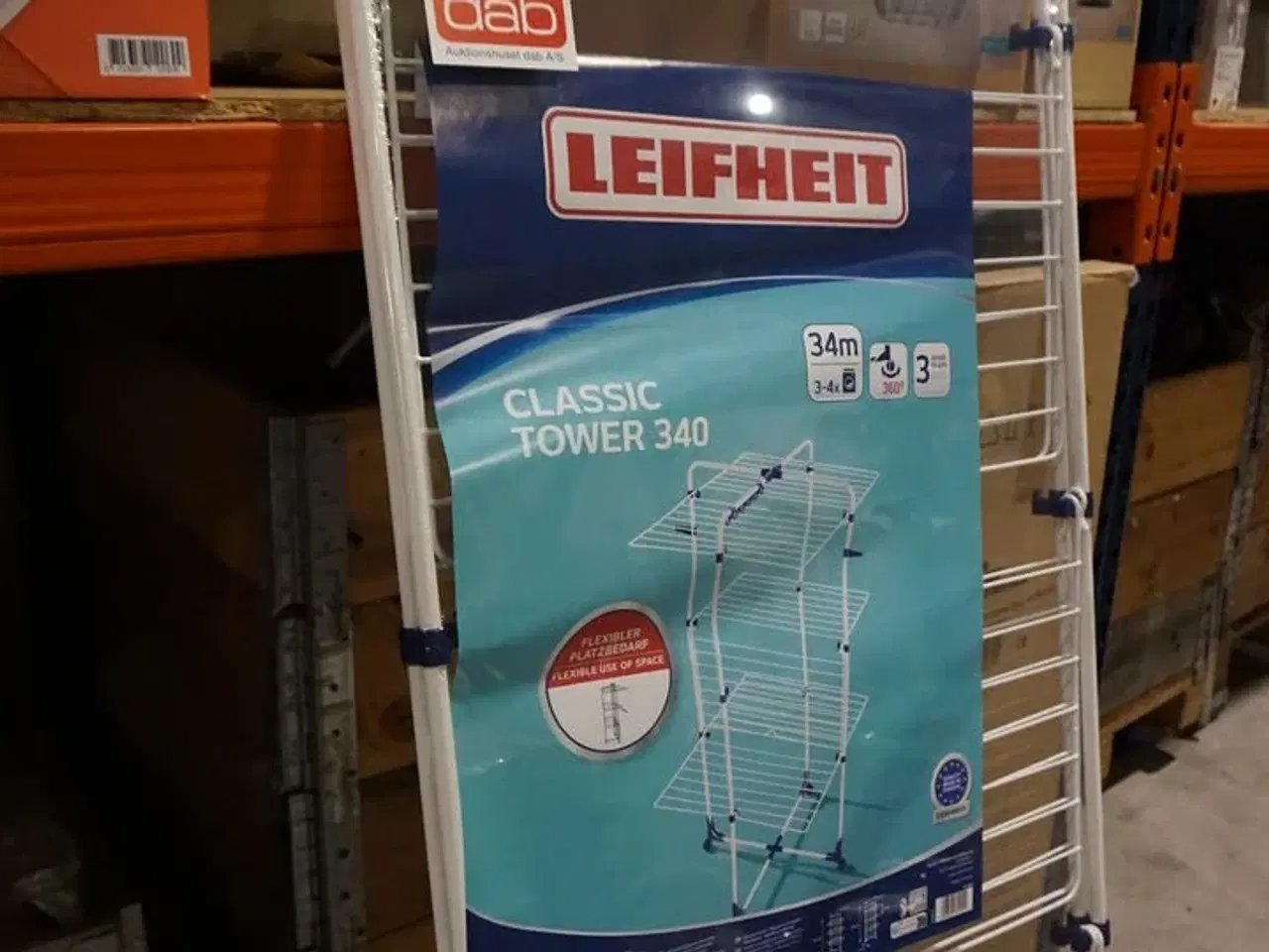 Billede 3 - Leifheit, Tørrestativ, Classic Tower 340, hvid/blå, 34 m