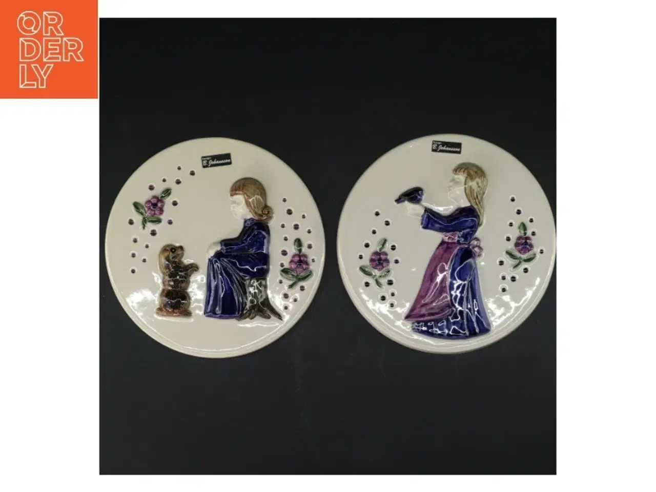 Billede 1 - Dekorative porcelænsplatter (str. Ø 18,5 cm)