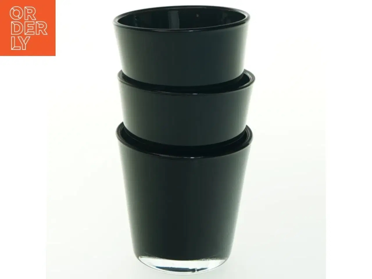 Billede 2 - Sorte glasskåle  (str. H 7,5 cm, ø 7,5 cm)