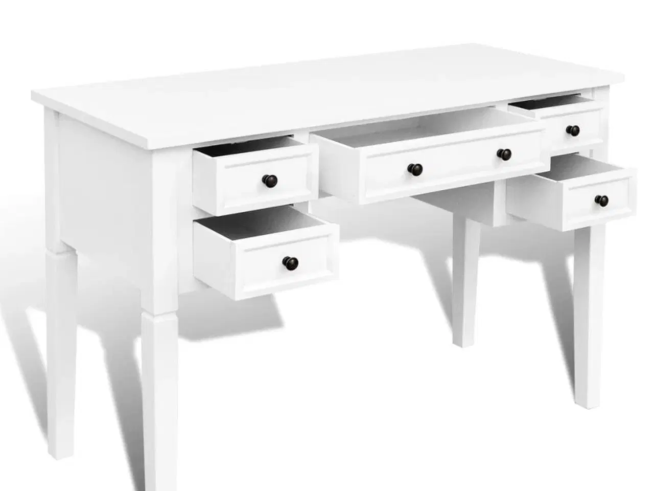 Billede 4 - Skrivebord med fem skuffer hvid