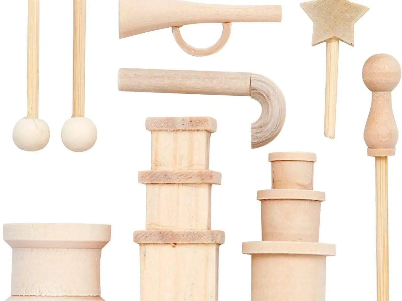 Billede 1 - Miniting i Lyst Træ - 2-5,5 cm, 1 pk.