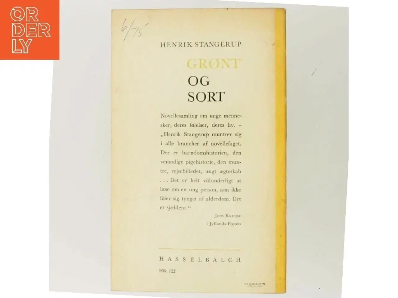 Billede 3 - Grønt og Sort af Henrik Stangerup (Bog)