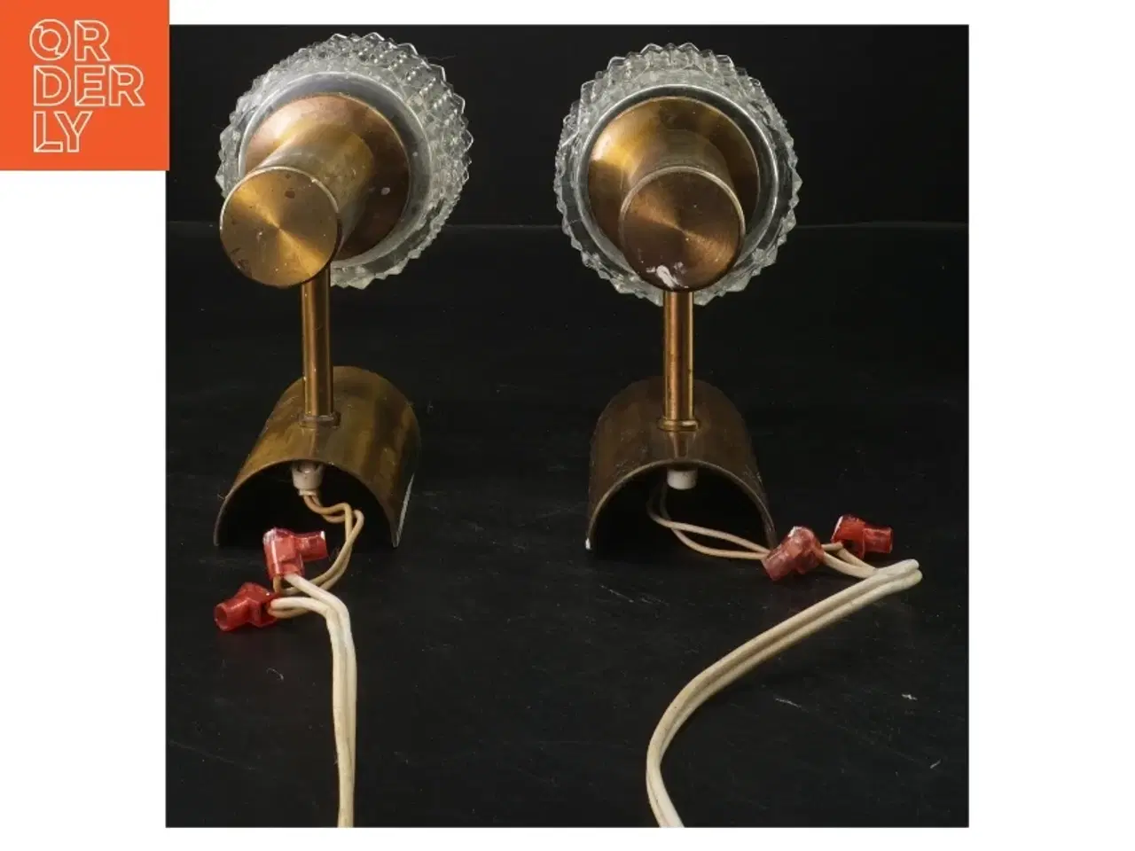 Billede 2 - Vintage væglamper i glas og metal (str. 17 cm)