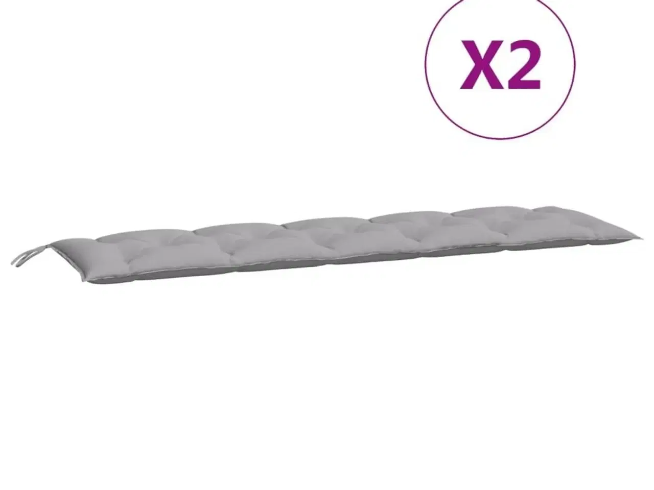Billede 2 - Hynder til havebænk 2 stk. 180x50x7 cm oxfordstof grå