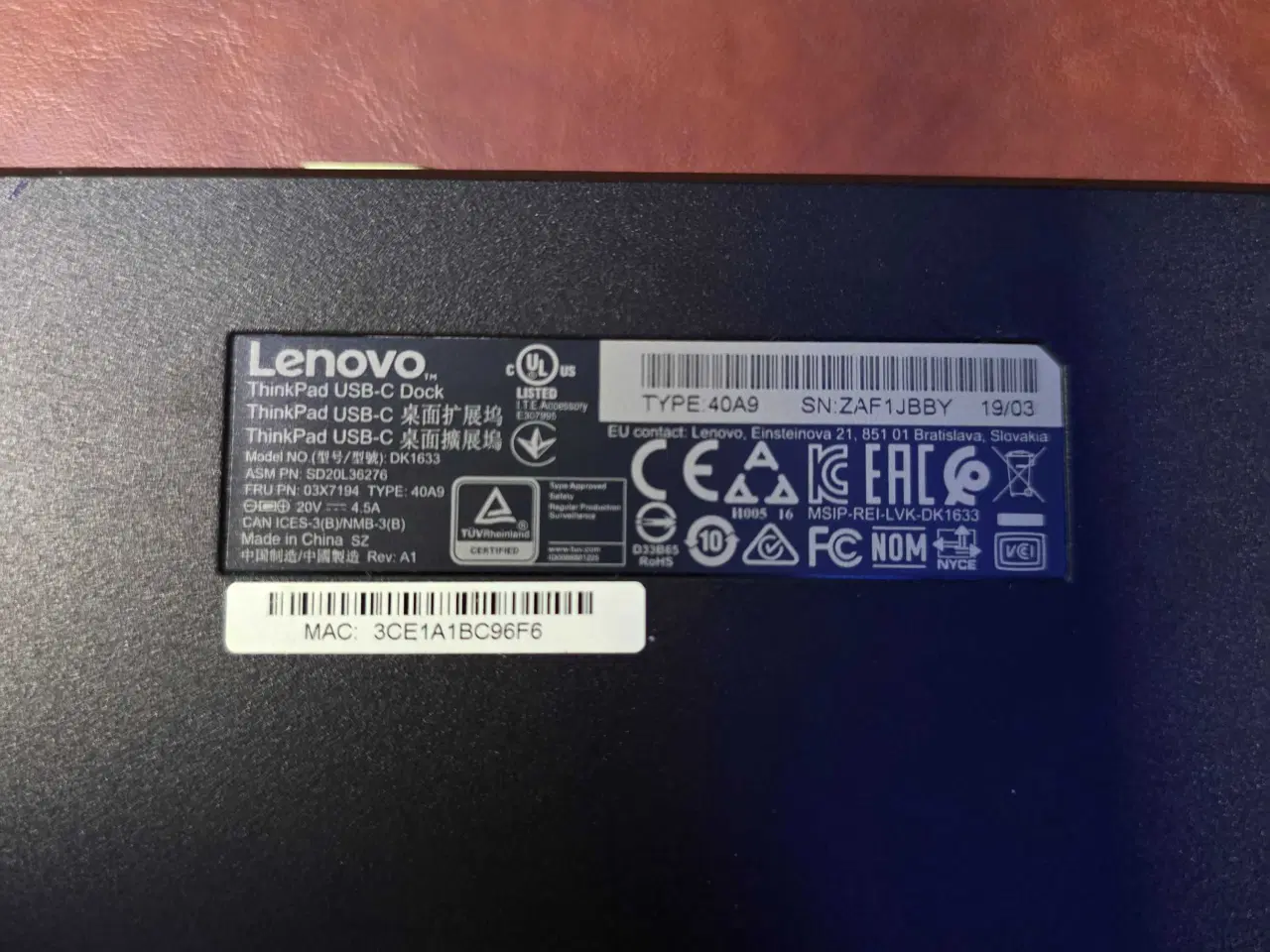 Billede 2 - Lenovo ThinkPad USB-C Dock 40A9