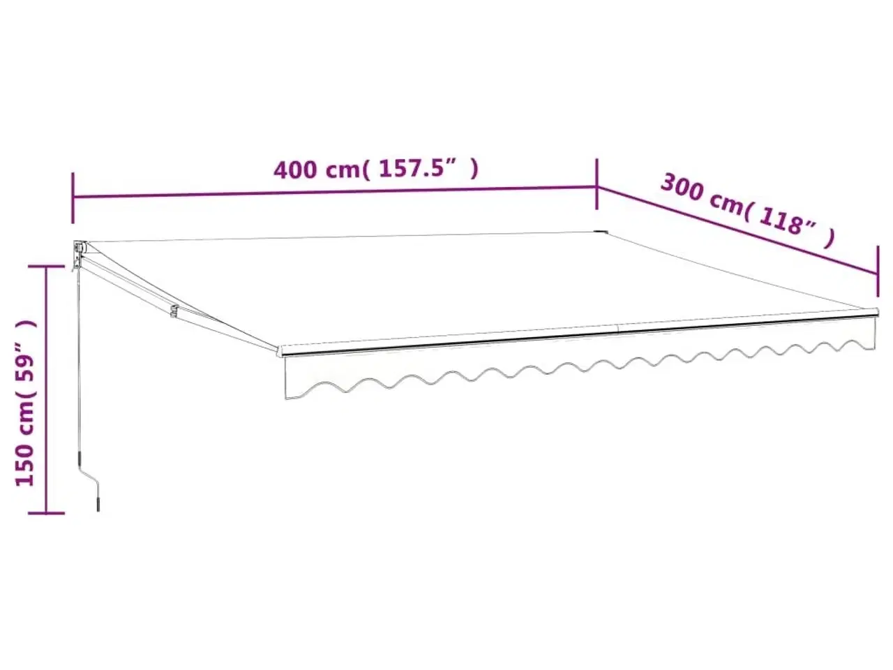 Billede 9 - Foldemarkise 4x3 m stof og aluminium antracitgrå