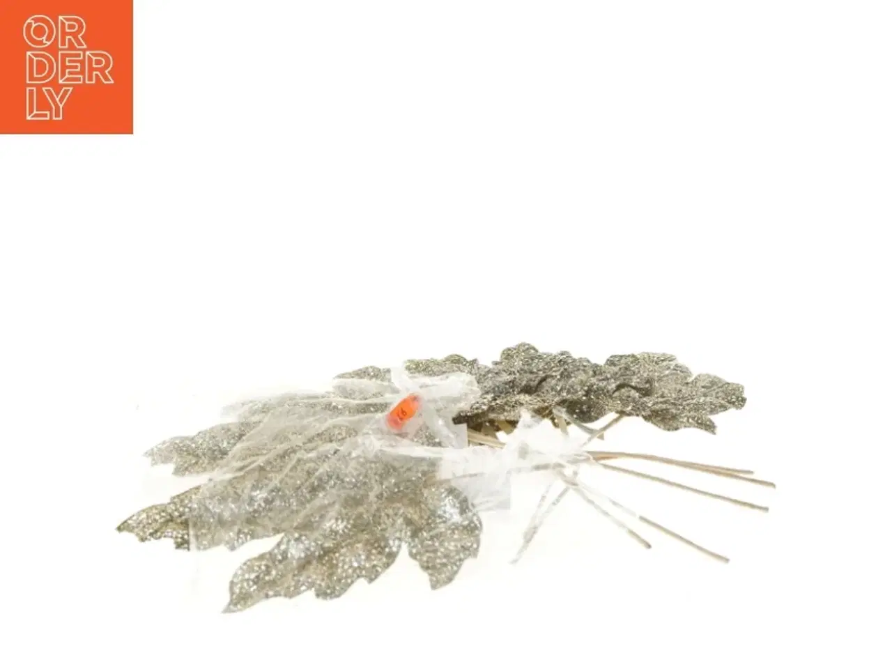 Billede 2 - Glimmer blade dekoration 7 stk (str. 7 stk på hver 39 cm)