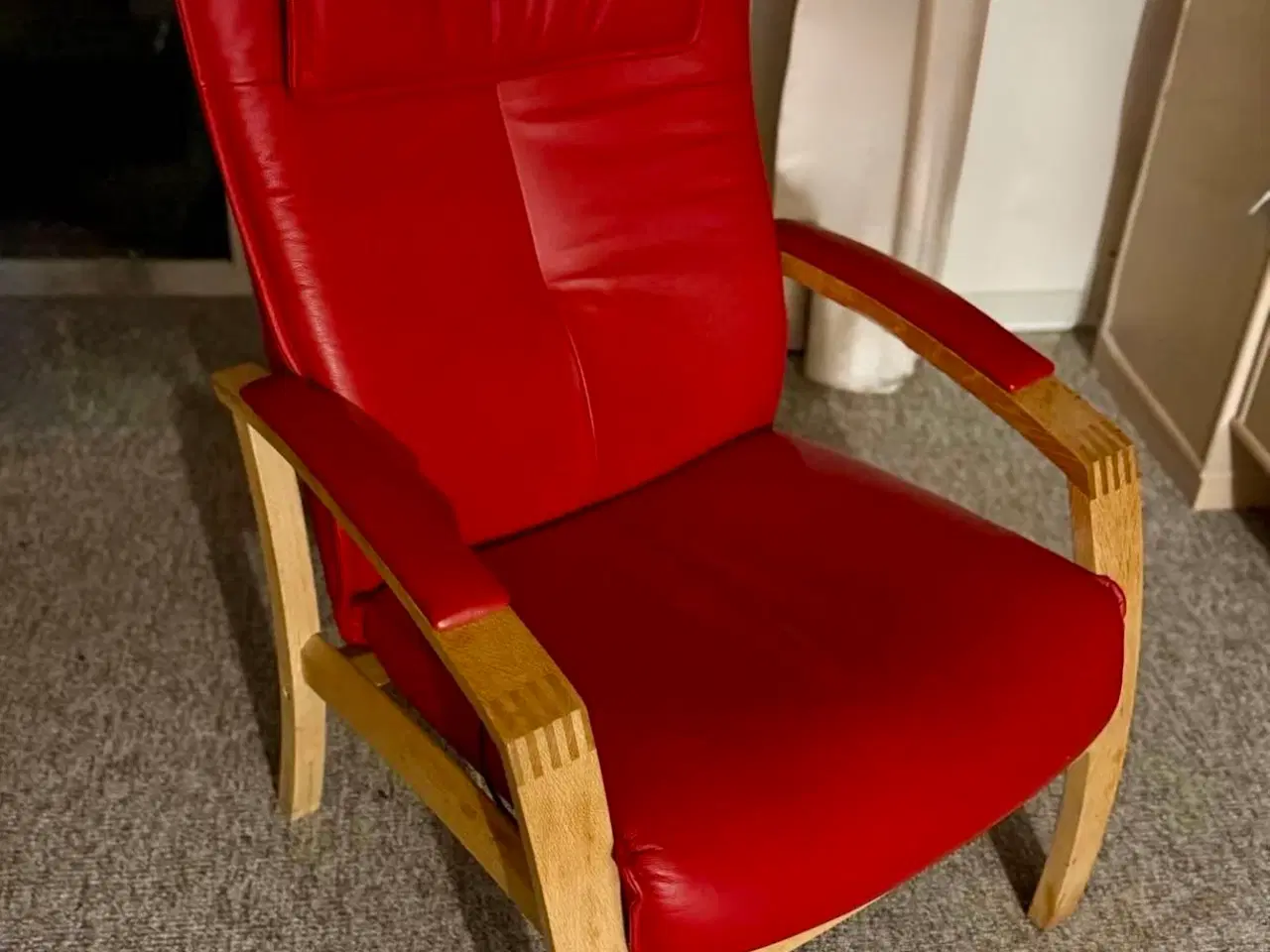 Billede 3 - Fingertappet Egetræsstel - Rødt læder