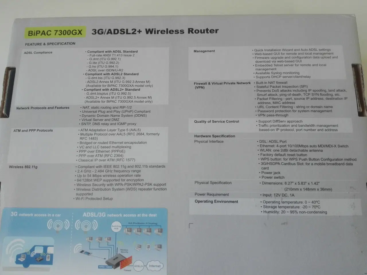 Billede 5 - Billion Bipac 7300GX 3G/ADSL2 + Wireless Router