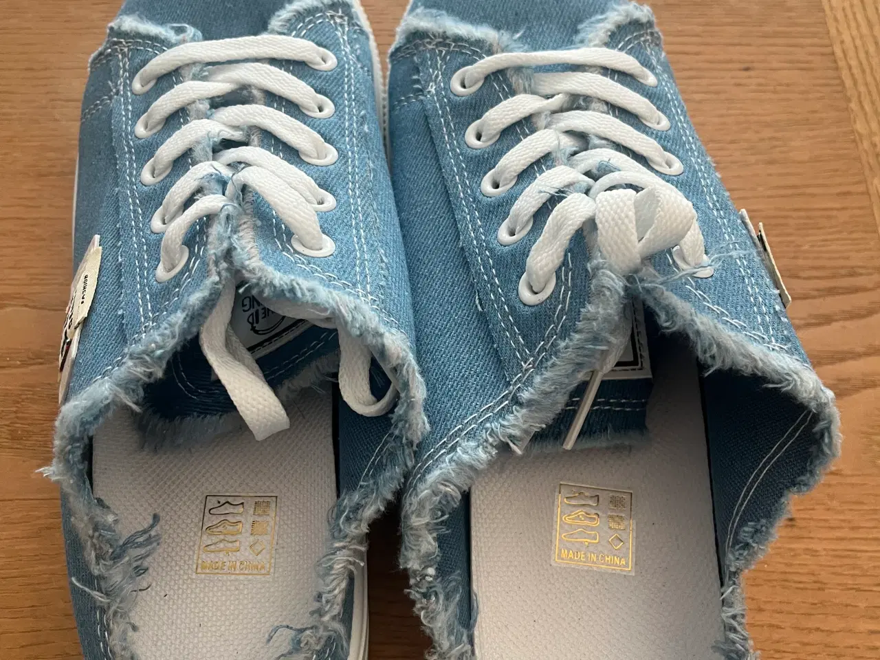 Billede 1 -  Canvas denim slipon dame sko 