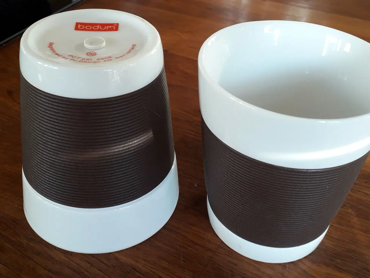 Billede 1 - 2 stk. Bodum porcelænskrus m brun silikone 0,17 L