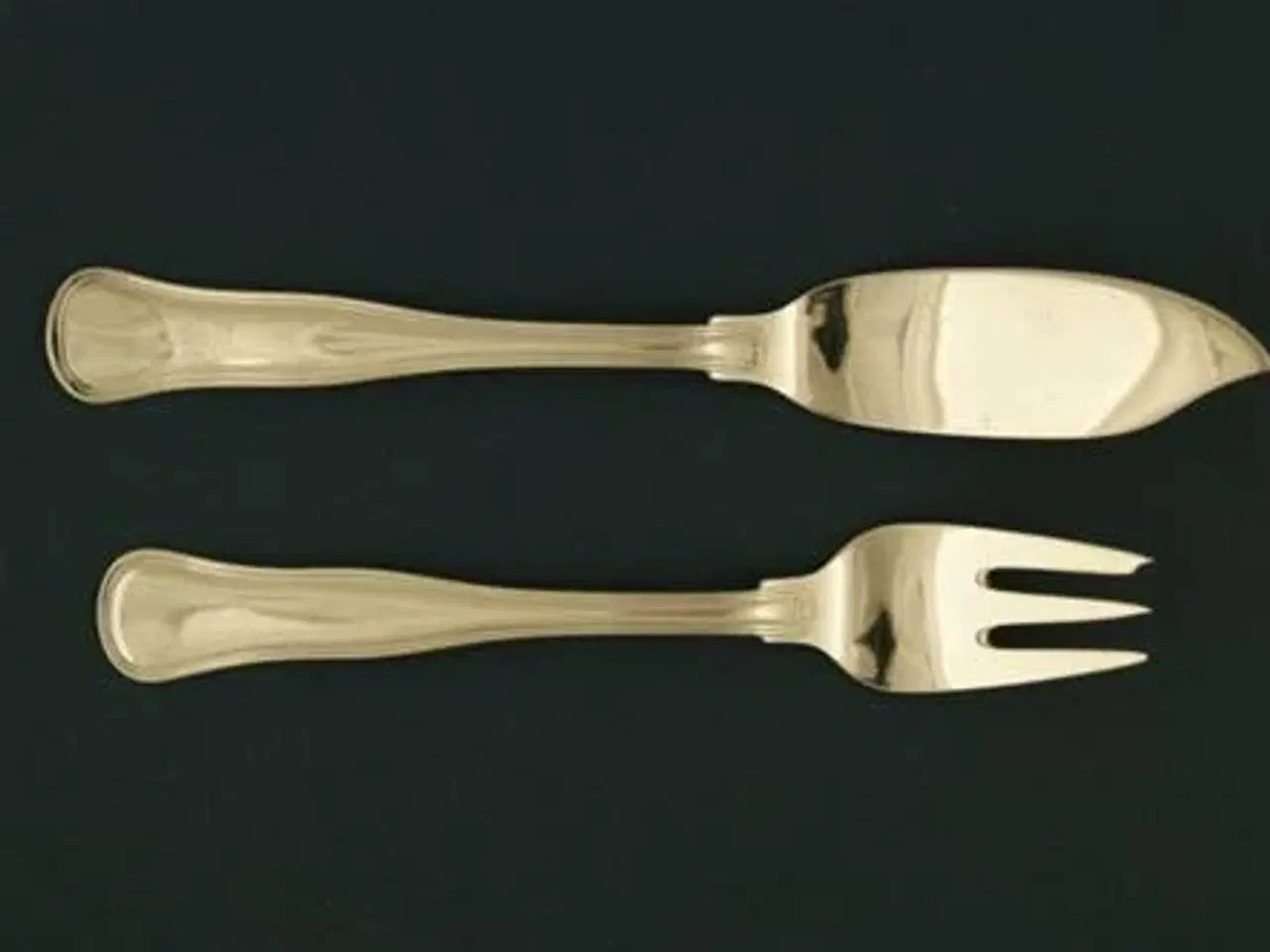 Billede 1 - Dobbeltriflet Cohr Fiskekniv 19 cm.Gaffel 16½ cm.