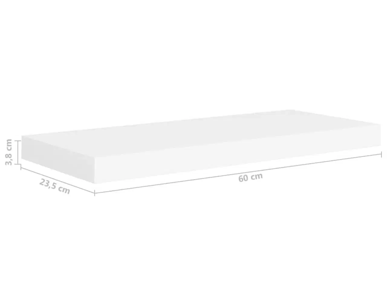 Billede 10 - Væghylder 2 stk. 60x23,5x3,8 cm MDF hvid