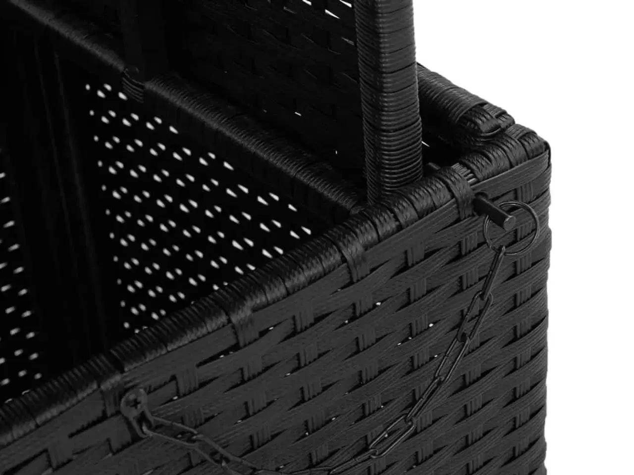 Billede 10 - Havebord 80x80x71 cm polyrattan og akacietræ sort