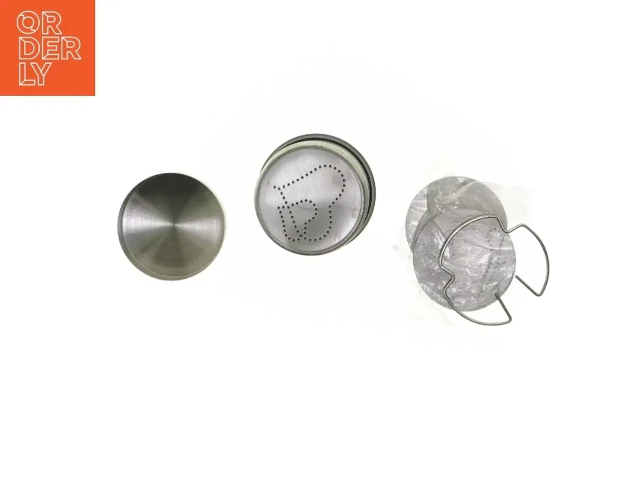 Billede 5 - Mokka-dekorationssæt med strødåse og adskillige skabeloner str. Ø. 7 cm. længde. 10,5 cm)