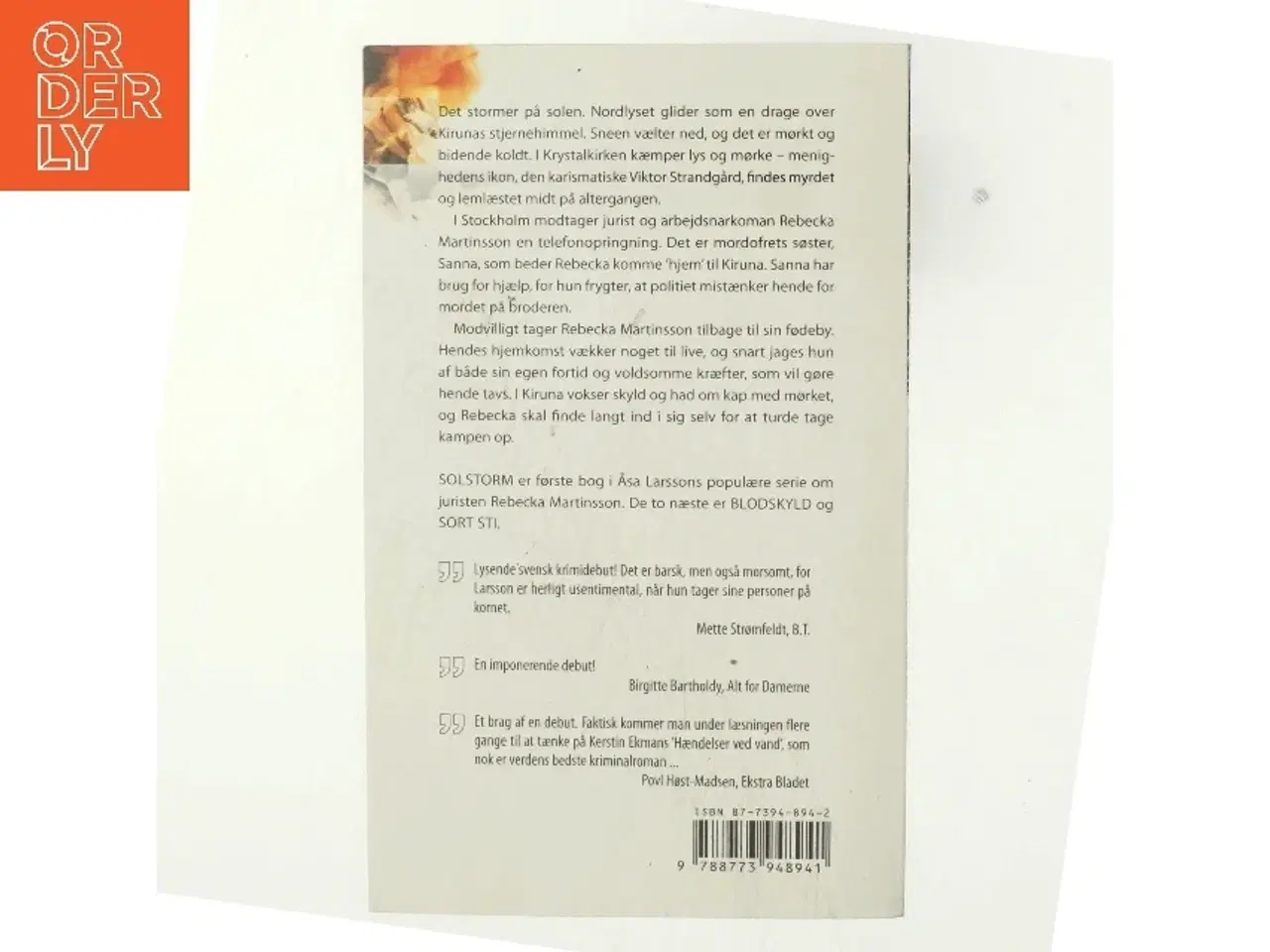 Billede 3 - Solstorm af Åsa Larsson (Bog)