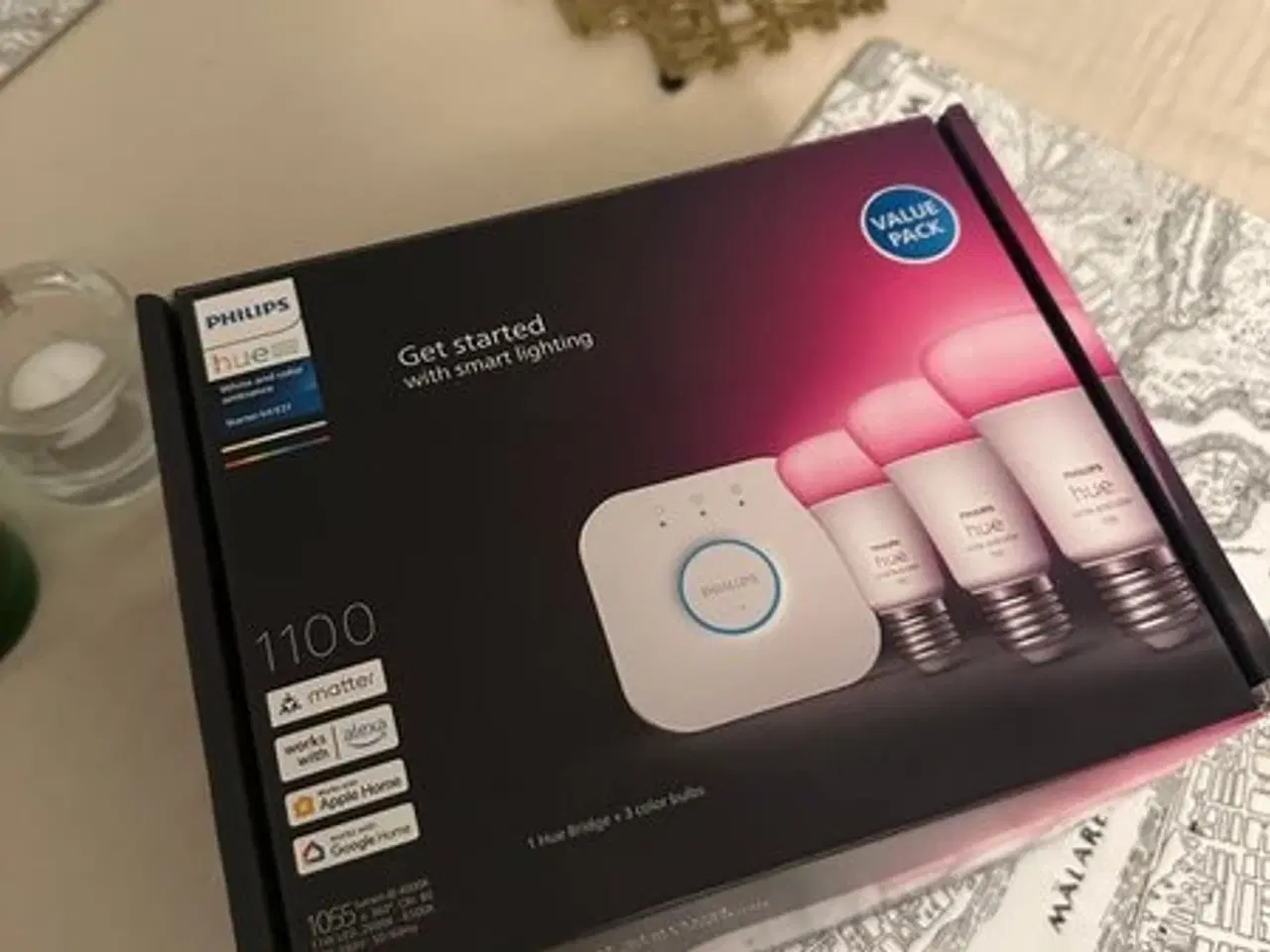 Billede 2 - Philips Hue Starter Kit (3x E27 Pærere + en bridge