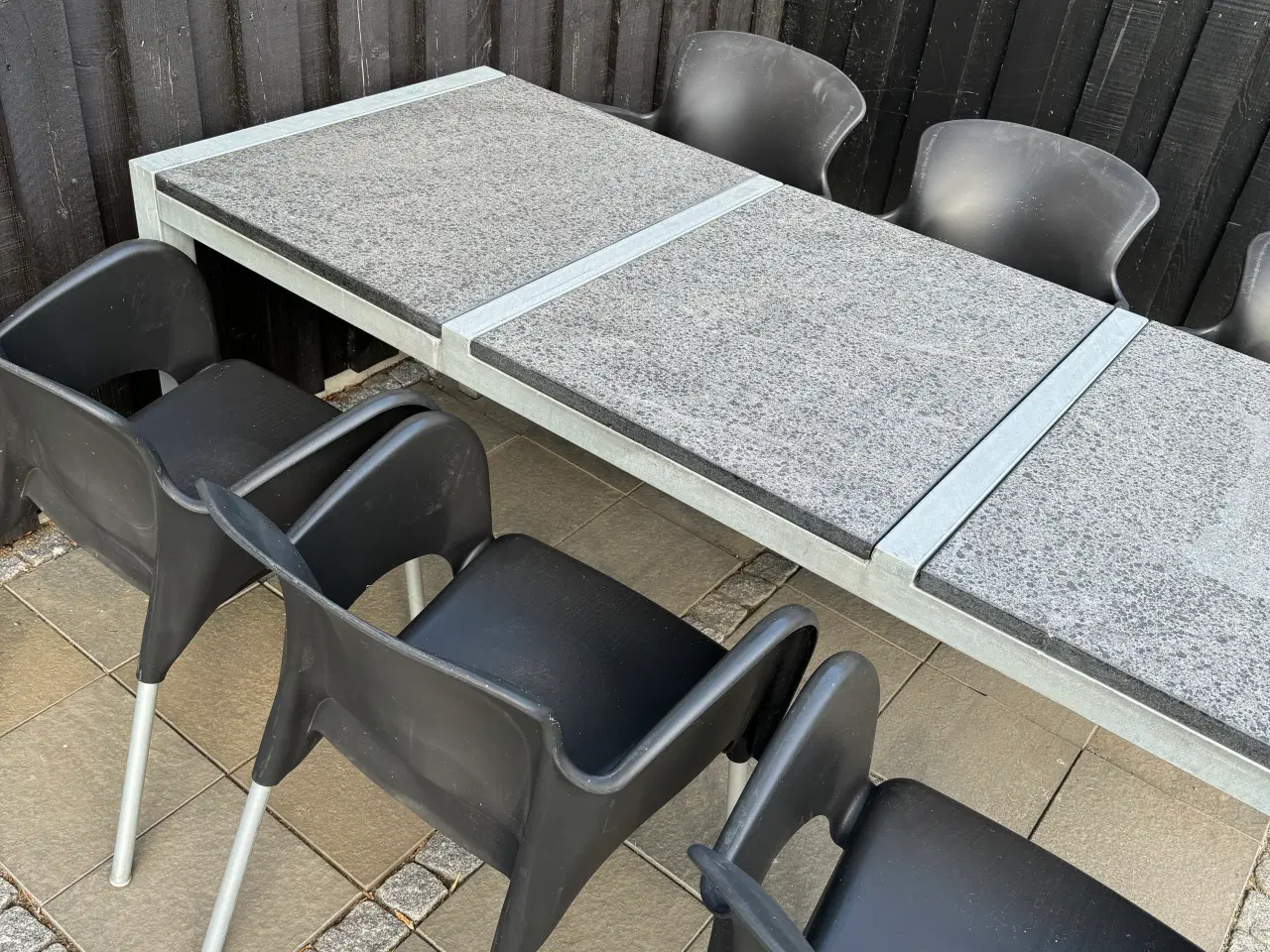 Billede 3 - Havemøbelsæt Granitbord + 6 stole